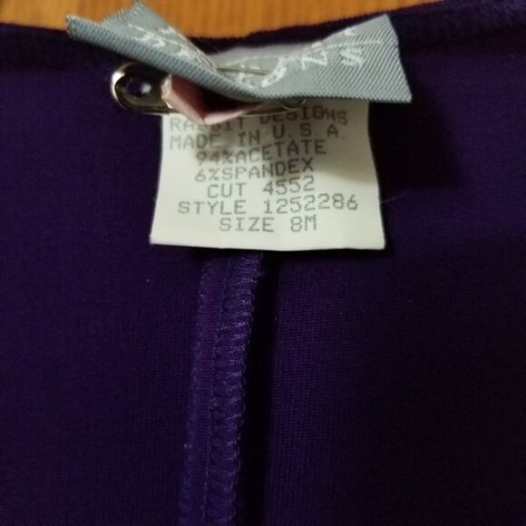 rabbit rabbit rabbit sleeveless purple dress size 8 - Picture 3 of 6